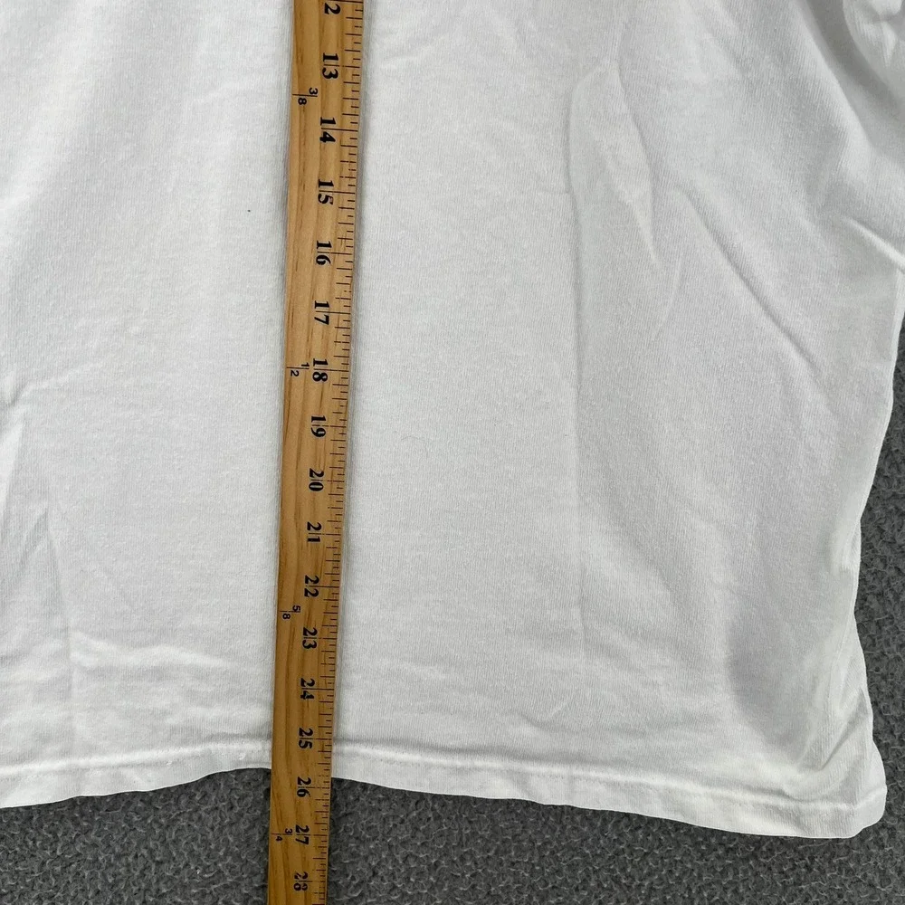 VTG Y2k Cotton Deluxe Anvil White Long Sleeve Mock Neck ACAC Logo T-Shirt Men L